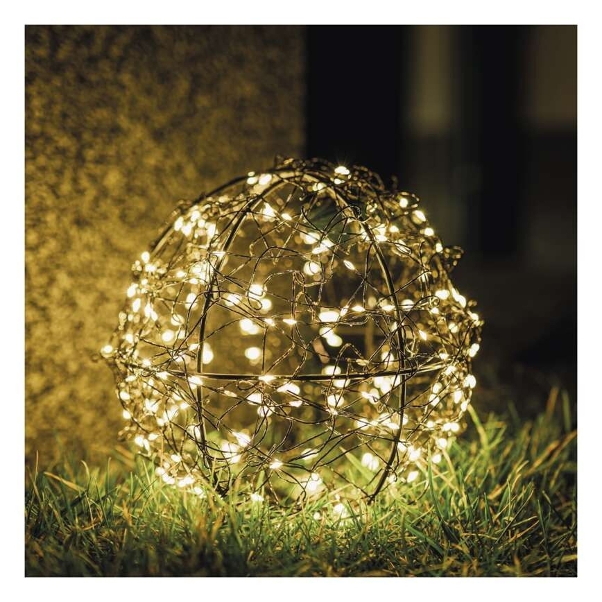 LED kültéri fényfüzér 200 LED, 5 m, IP44, meleg fehér