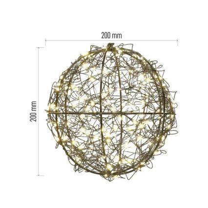 LED kültéri fényfüzér 200 LED, 5 m, IP44, meleg fehér