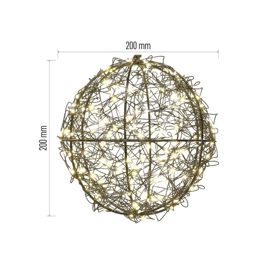 LED kültéri fényfüzér 200 LED, 5 m, IP44, meleg fehér