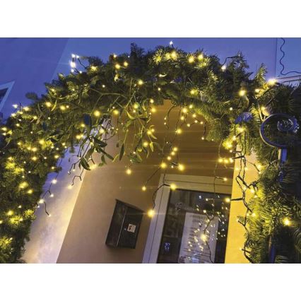 LED  kültéri fényfüzér 200xLED/8 üzemmód 8,6m IP44 meleg fehér