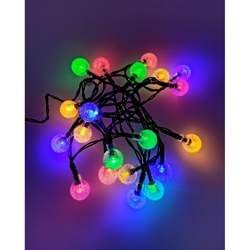 LED kültéri fényfüzér 20xLED/2xAA 2,2 m IP44 többszínű