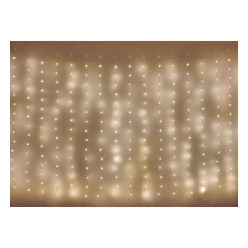 LED kültéri fényfüzér, 240 LED/8 funkció, 6,7 m, IP44, meleg fehér
