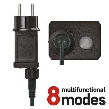 LED kültéri fényfüzér 240×LED, 8 üzemmód, 29 m, IP44, meleg fehér