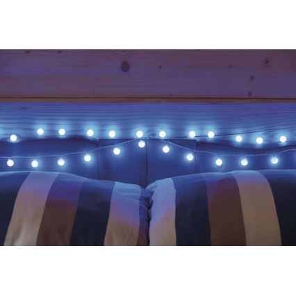 LED kültéri fényfüzér, 40 LED, 9 m, IP44, kék