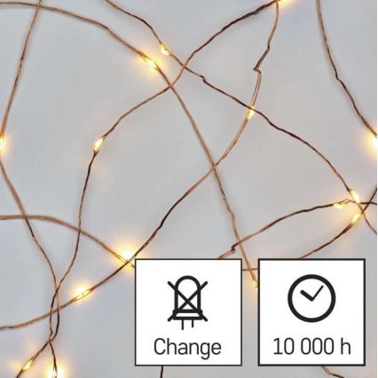 LED kültéri fényfüzér 40xLED/9m IP44 meleg fehér