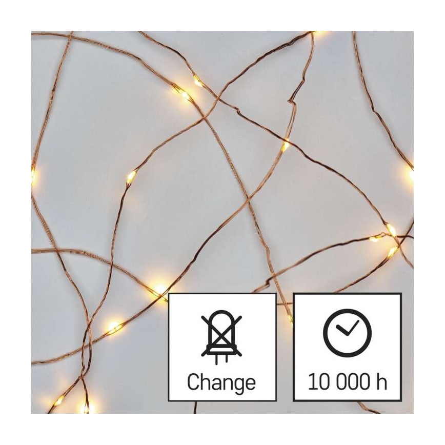 LED kültéri fényfüzér 40xLED/9m IP44 meleg fehér