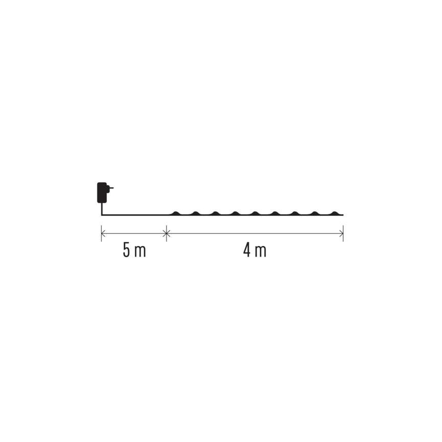 LED kültéri fényfüzér 40xLED/9m IP44 meleg fehér