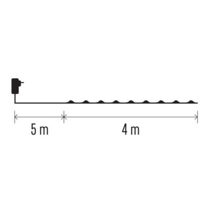 LED  kültéri fényfüzér 40xLED/9m IP44 meleg fehér