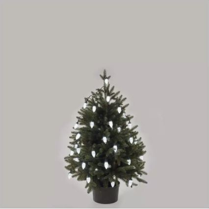 LED kültéri fényfüzér, 50 LED, 8 üzemmód, 14,8 m, IP44, hideg fehér