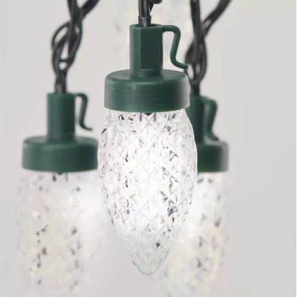 LED kültéri fényfüzér, 50 LED, 8 üzemmód, 14,8 m, IP44, hideg fehér