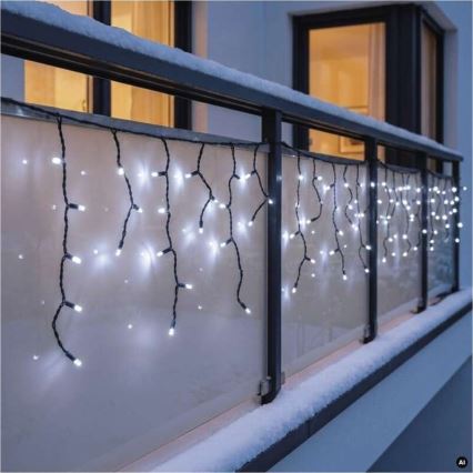 LED kültéri fényfüzér 50xLED/3x0,4m IP44 hideg fehér
