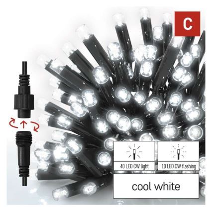 LED kültéri fényfüzér 50xLED/3x0,4m IP44 hideg fehér