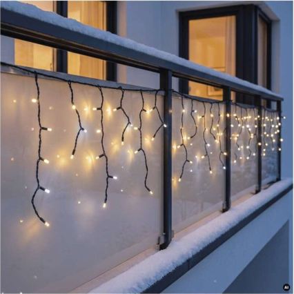 LED kültéri fényfüzér 50xLED/3x0,4m IP44 hideg/meleg fehér