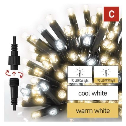 LED kültéri fényfüzér 50xLED/3x0,4m IP44 hideg/meleg fehér