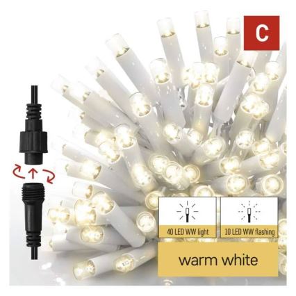 LED kültéri fényfüzér 50xLED/3x0,4m IP44 meleg fehér
