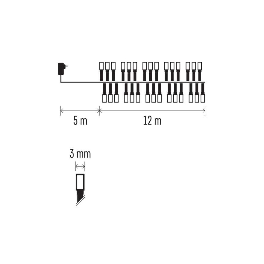 LED  kültéri fényfüzér 600xLED/17m IP44 meleg fehér