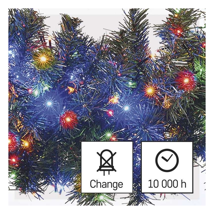 LED kültéri fényfüzér 600xLED/17m IP44 többszínű