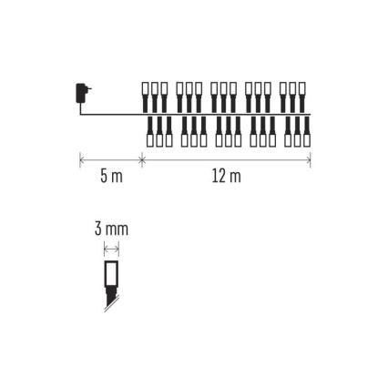 LED kültéri fényfüzér 600xLED/17m IP44 többszínű