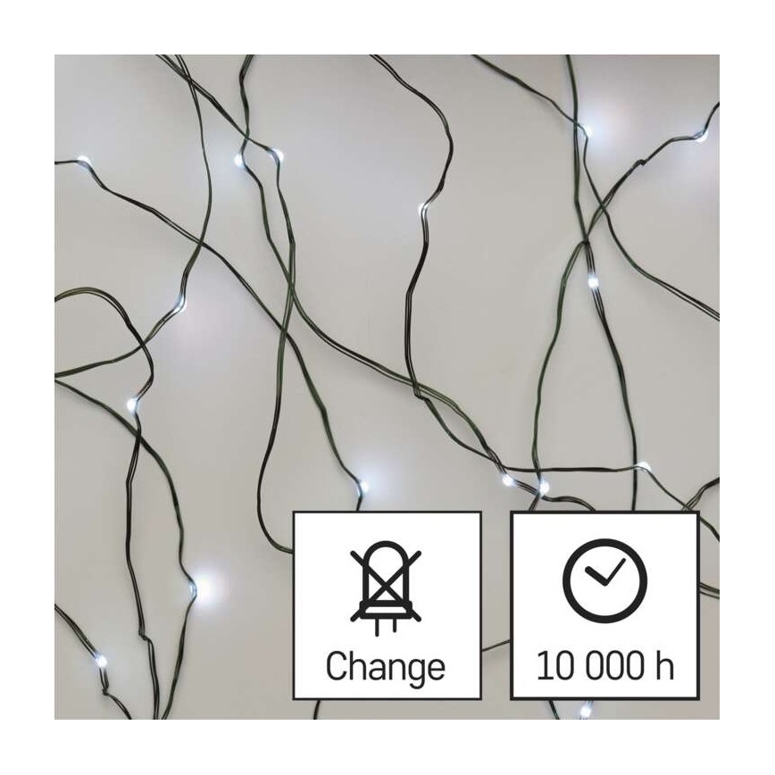 LED kültéri fényfüzér 75xLED/12,5m IP44 hideg fehér