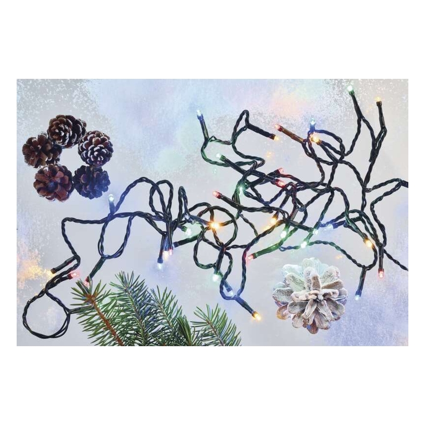 LED kültéri fényfüzér, 80 LED, 13 m, IP44, többszínű