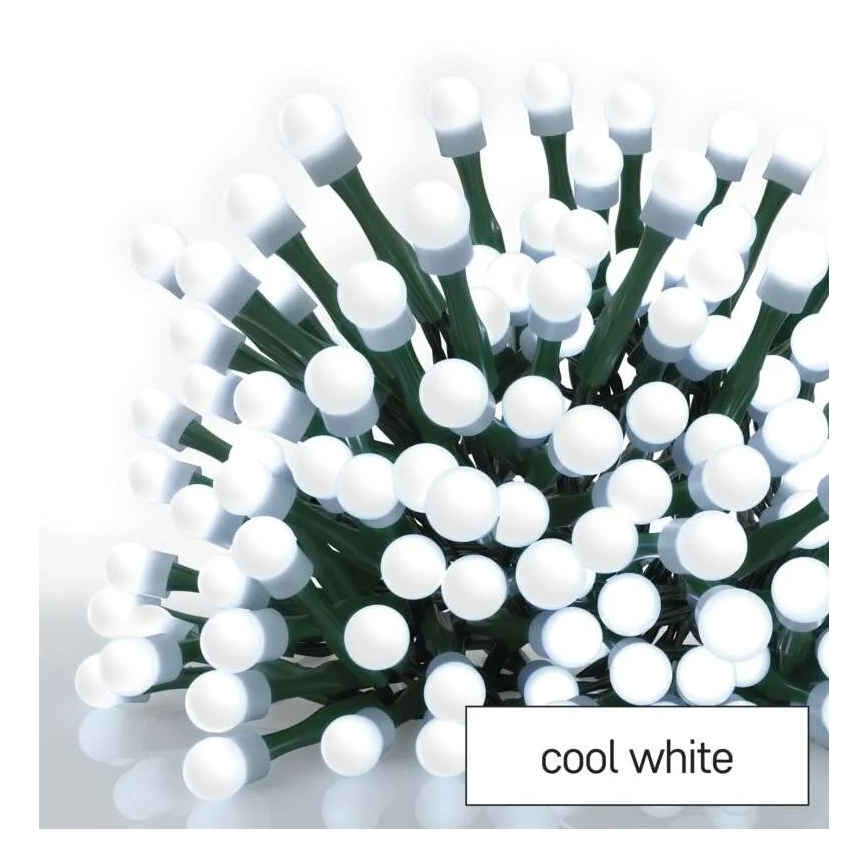 LED kültéri fényfüzér 80 LED/8 funkció 13 m hideg fehér IP44