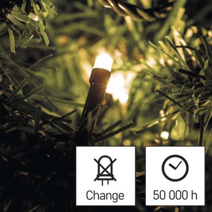 LED  kültéri fényfüzér 80xLED/3xAA 6,1m IP44 meleg fehér