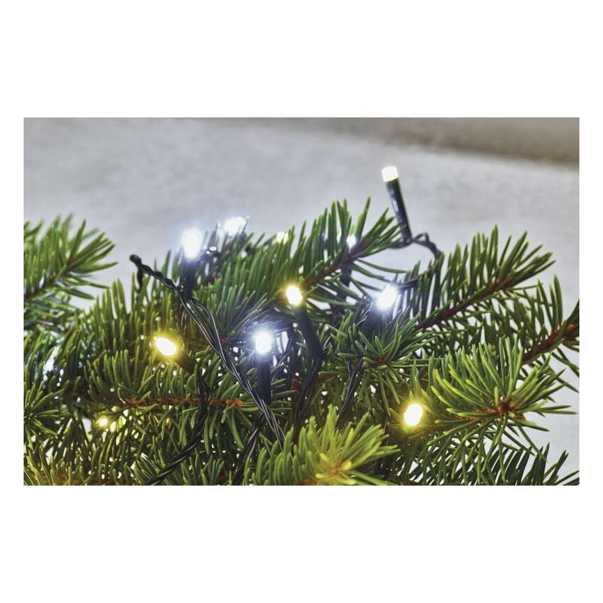 LED kültéri fényfüzér, 80× LED, 2 üzemmód, 13 m, IP44, meleg/hideg fehér