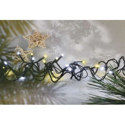 LED kültéri fényfüzér, 80× LED, 2 üzemmód, 13 m, IP44, meleg/hideg fehér