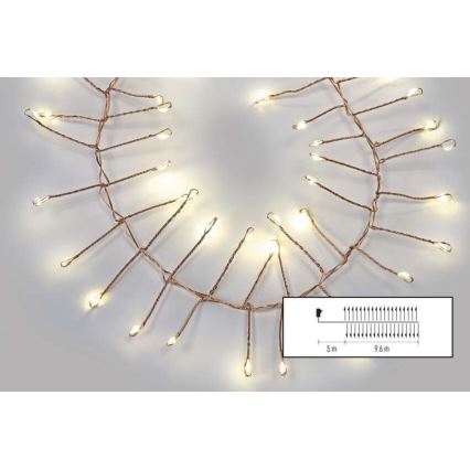 LED kültéri fényfüzér 960xLED/8 funkció 9,6 m IP44 meleg fehér