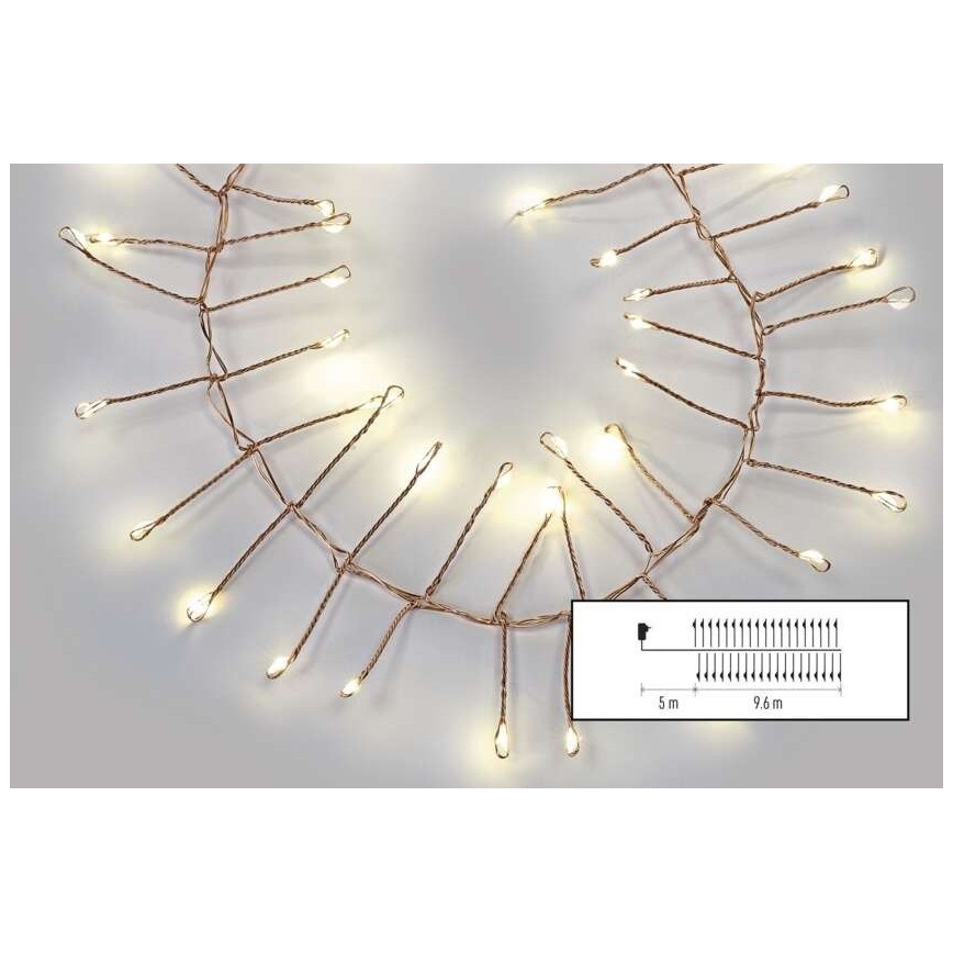 LED kültéri fényfüzér 960xLED/8 funkció 9,6 m IP44 meleg fehér
