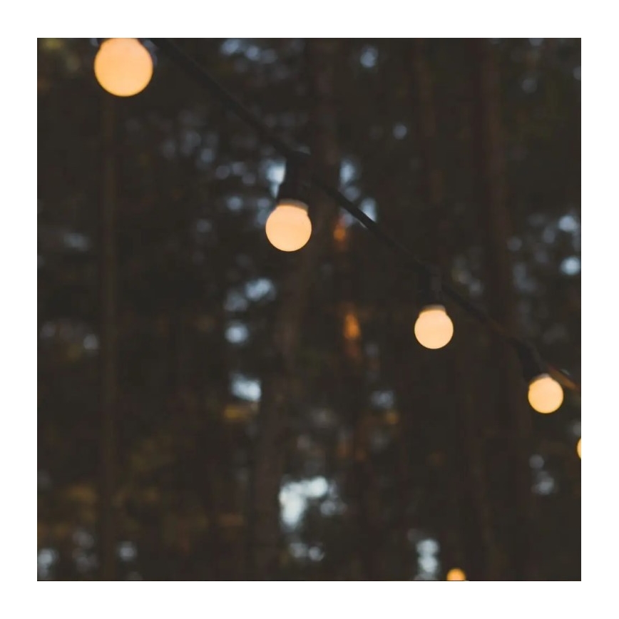 LED Kültéri fényfüzér STRING 10m 20xLED/0,5W/24/230V 3000K IP44