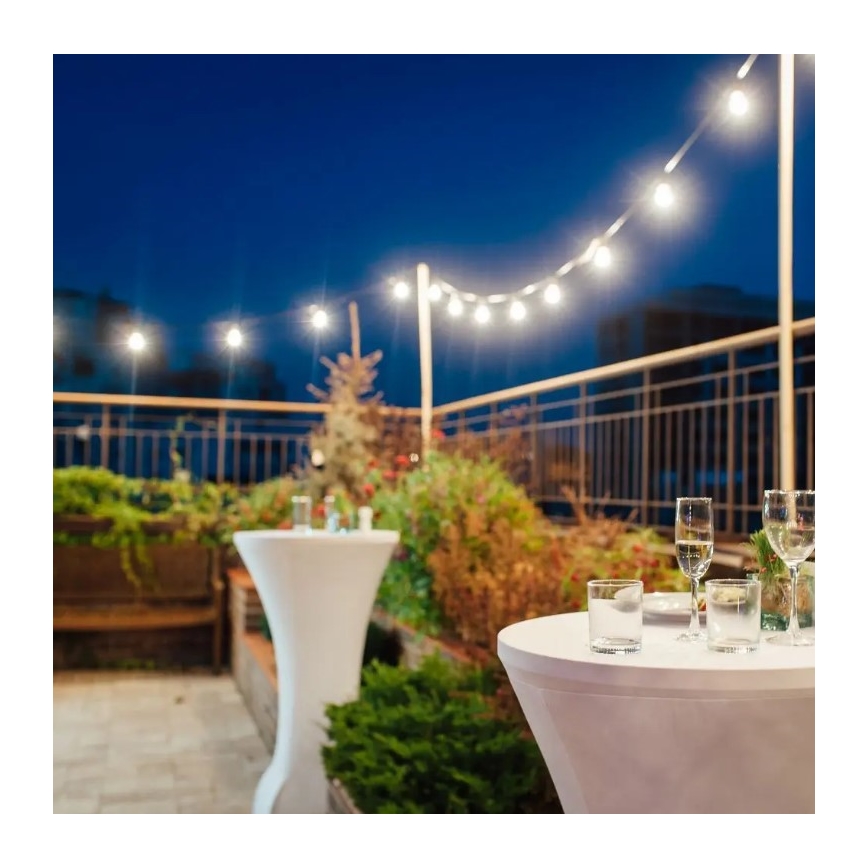 LED kültéri fényfüzér STRING 5m 10xLED/0,5W/230V IP44 3000K