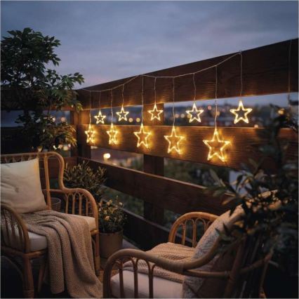 LED kültéri fénylánc 125xLED/1,9m IP44 meleg fehér