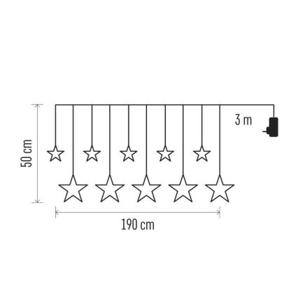LED kültéri fénylánc 125xLED/1,9m IP44 meleg fehér