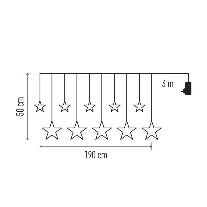 LED kültéri fénylánc 125xLED/1,9m IP44 meleg fehér