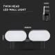 LED Kültéri flexibilis fali lámpa 2xLED/12W/230V IP65 fekete