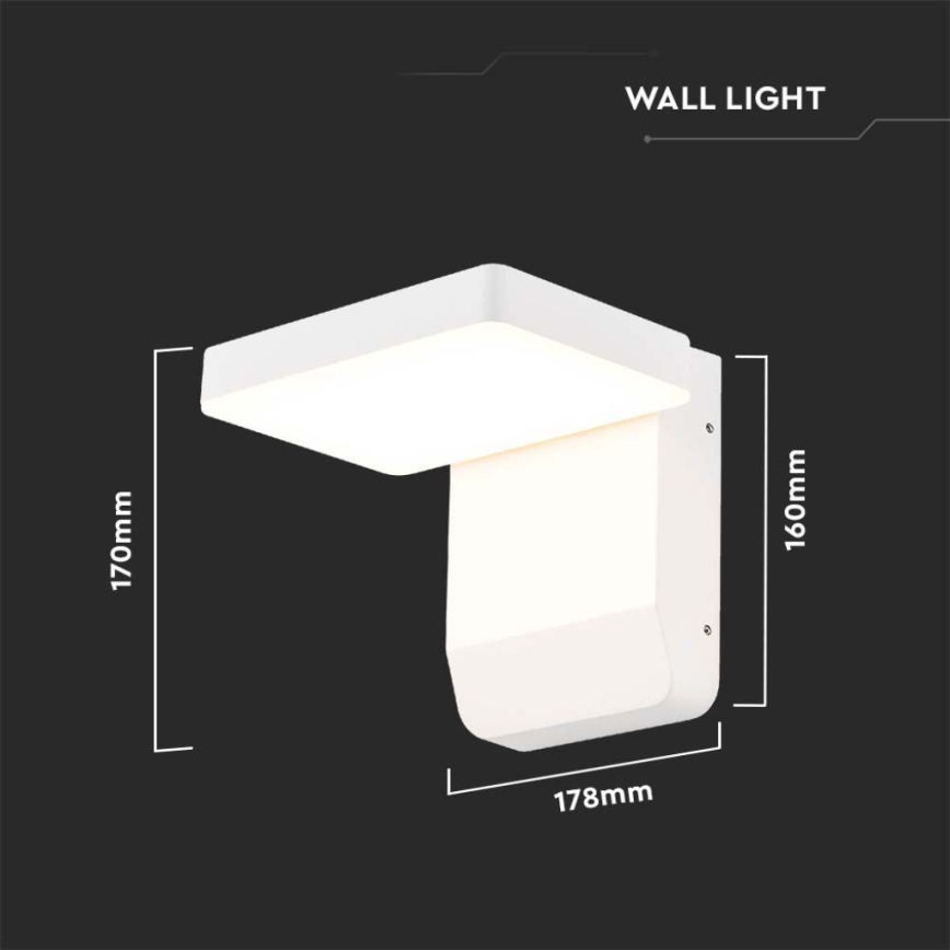 LED Kültéri falra szerelhető flexibilis lámpa LED/17W/230V IP65 3000K fehér