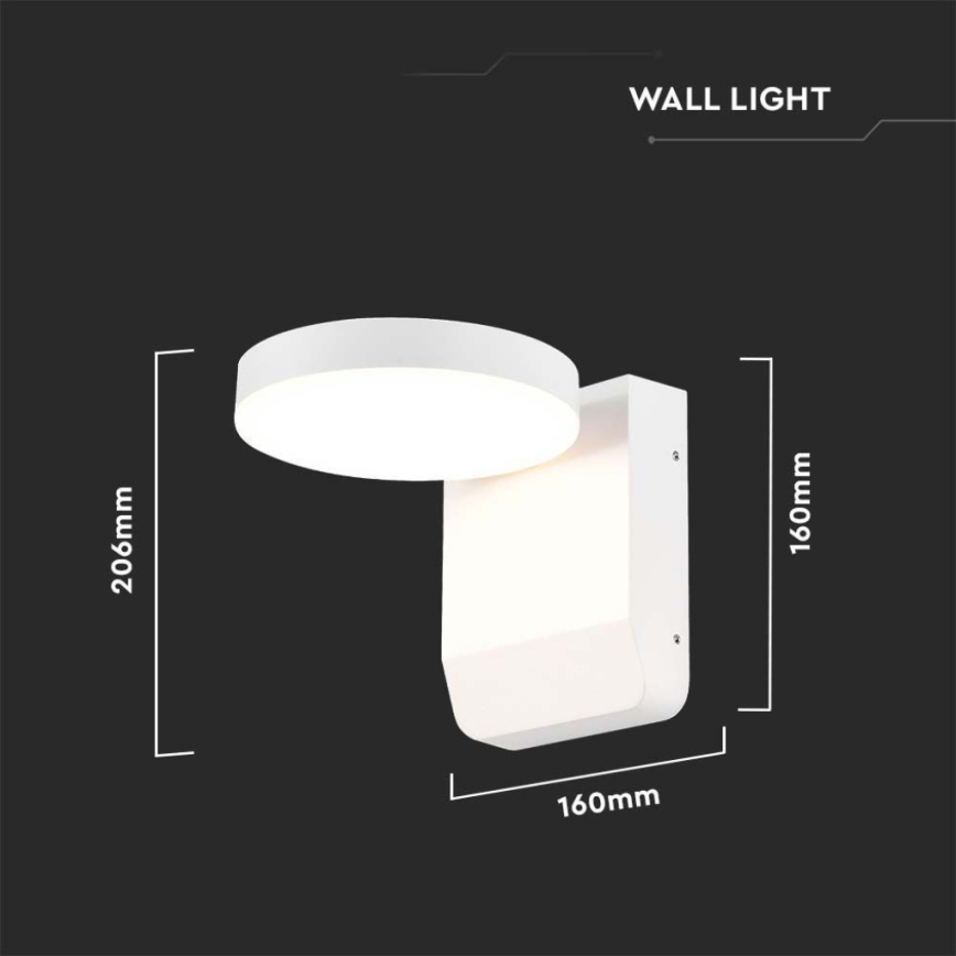 LED Kültéri falra szerelhető flexibilis lámpa LED/17W/230V IP65 3000K fehér