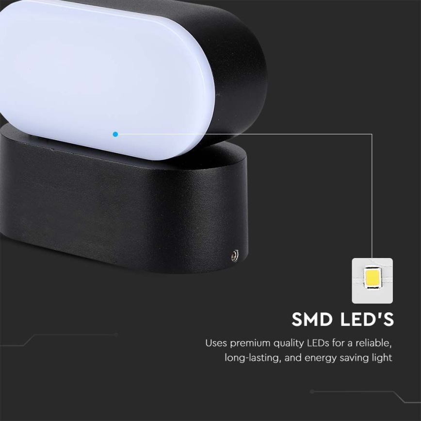 LED Kültéri flexibilis fali lámpa LED/5W/230V 3000K IP65 fekete