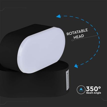 LED Kültéri flexibilis fali lámpa LED/5W/230V 4000K IP65 fekete