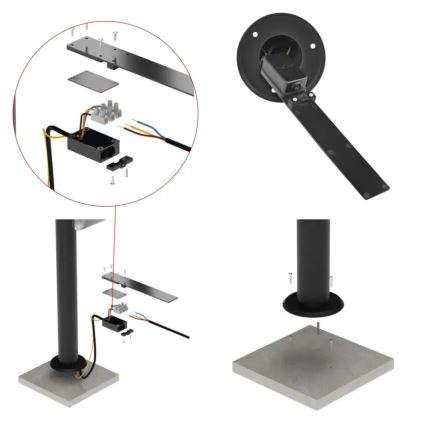 LED Kültéri flexibilis lámpa NIKA LED/12,5W/230V IP44 80 cm