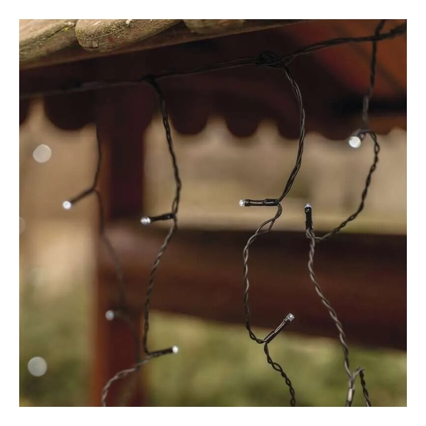 LED kültéri füzér 100xLED/2,5x0,9m IP44 hideg fehér