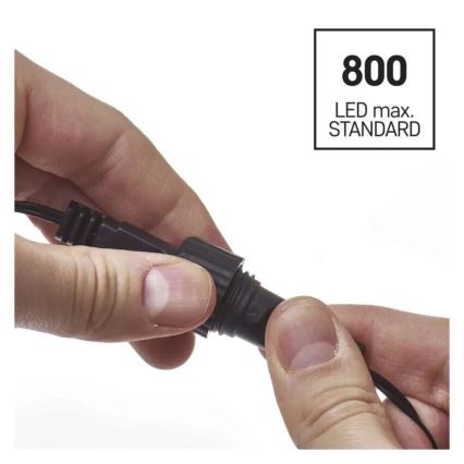 LED kültéri füzér 100xLED/2,5x0,9m IP44 hideg fehér