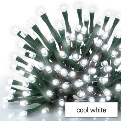 LED kültéri füzér, 600 db LED, 8 üzemmód, 15 m, IP44, hideg fehér