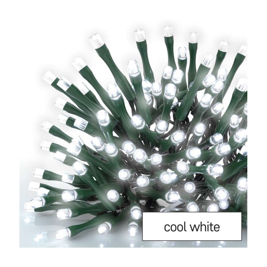 LED kültéri füzér, 600 db LED, 8 üzemmód, 15 m, IP44, hideg fehér