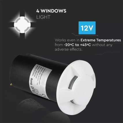 LED Kültéri irányfény LED/1W/12V IP67