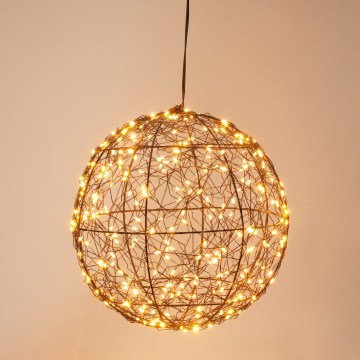 LED kültéri karácsonyi dekoráció 300×LED/230V átm. 25 cm IP44 meleg fehér gömb/fekete