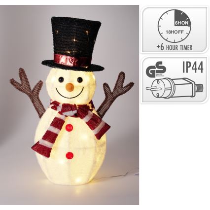 LED kültéri karácsonyi dekoráció 35xLED/230V 67 cm IP44 hóember