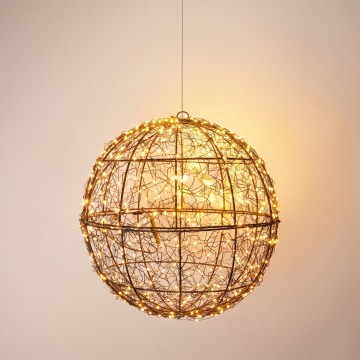 LED kültéri karácsonyi dekoráció 500xLED/230V átm. 35 cm IP44 meleg fehér gömb/fekete