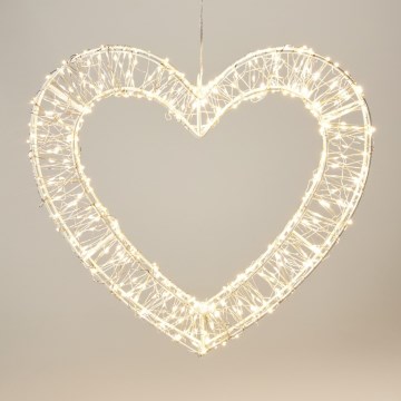 LED kültéri karácsonyi dekoráció 500xLED/6W/230V 36 cm IP44 meleg fehér szív/fehér